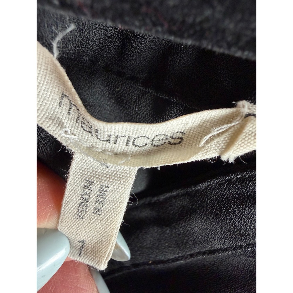MAURICES Blouse Womens 1 Black V Neck Henley Bell Sleeve High Low Career Top - Picture 4 of 8